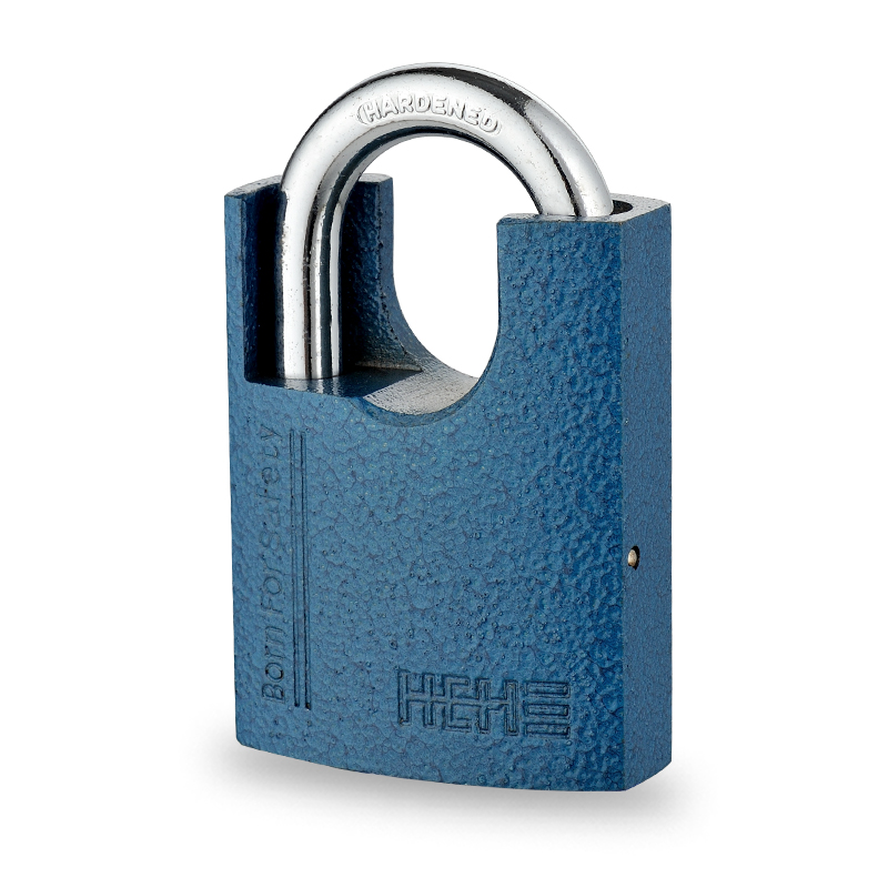 Premium Security Blue Painted Shackle Protect Iron Padlock