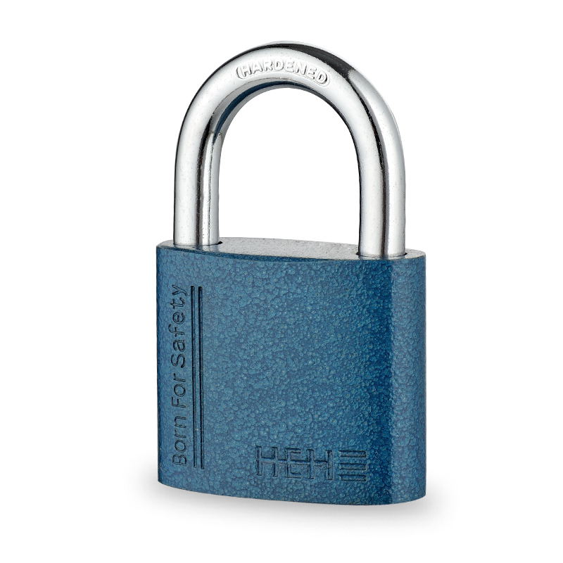 Premium Security Blue Painted Oval Shape Iron Padlock